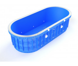 Полипропиленовый бассейн Италия medium. 7.2х2.8х1.7. без лестницы. переливной. стандарт. 5 мм