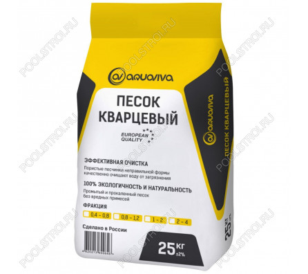 Песок кварцевый 25кг Aquaviva 0,5-0,8 мм